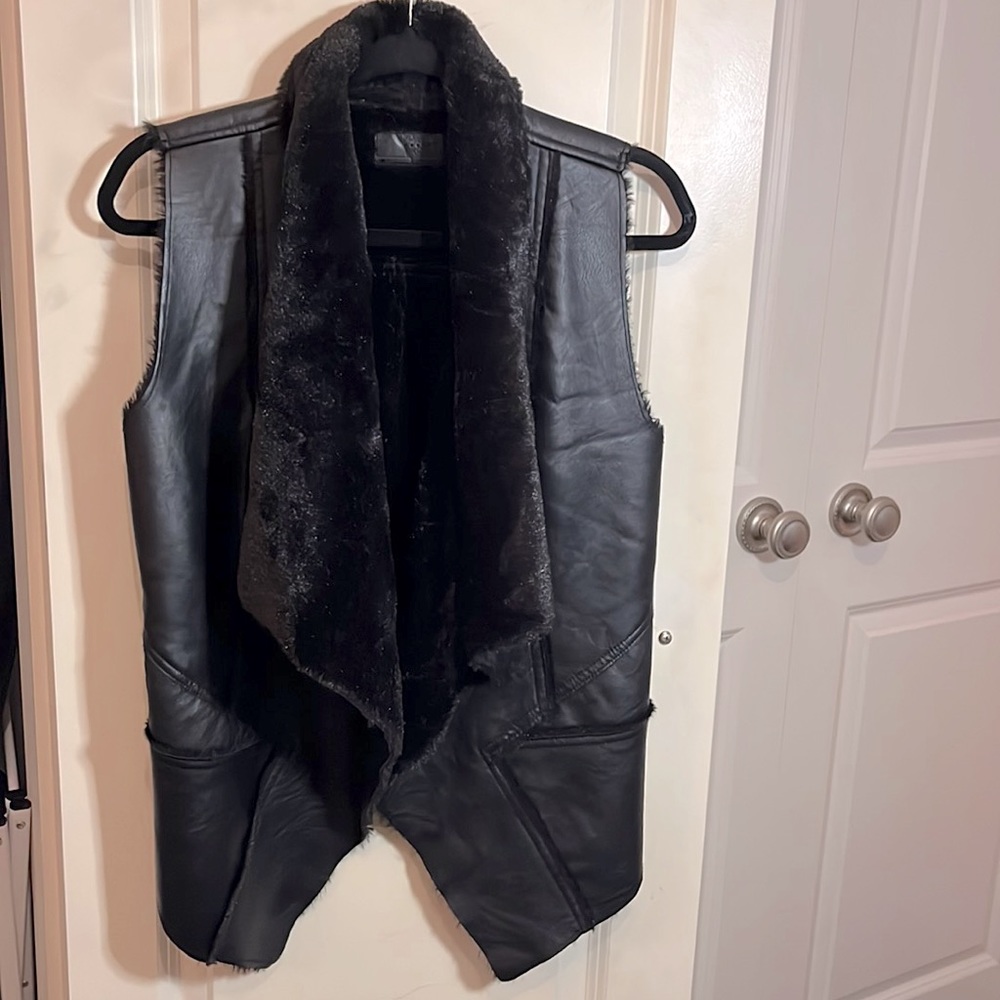 Blank NYC black faux leather vest